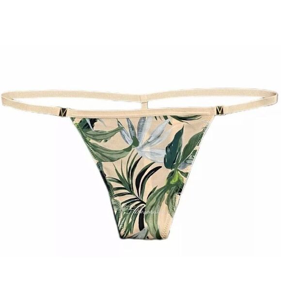 Victoria's Secret Very Sexy LOVE Smooth Satiny V string panty champagne palm - Picture 2 of 3